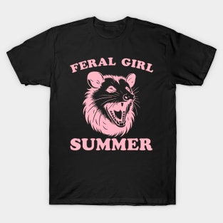 Funny Opossum Feral Girl Summer Gift For Men Women T-Shirt